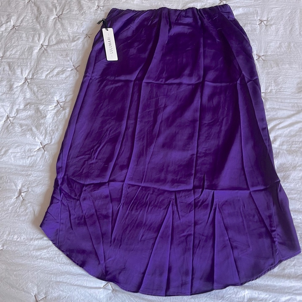 Lulumari Scallop Front Wrap Skirt Women’s Size L Purple - Picture 5 of 15
